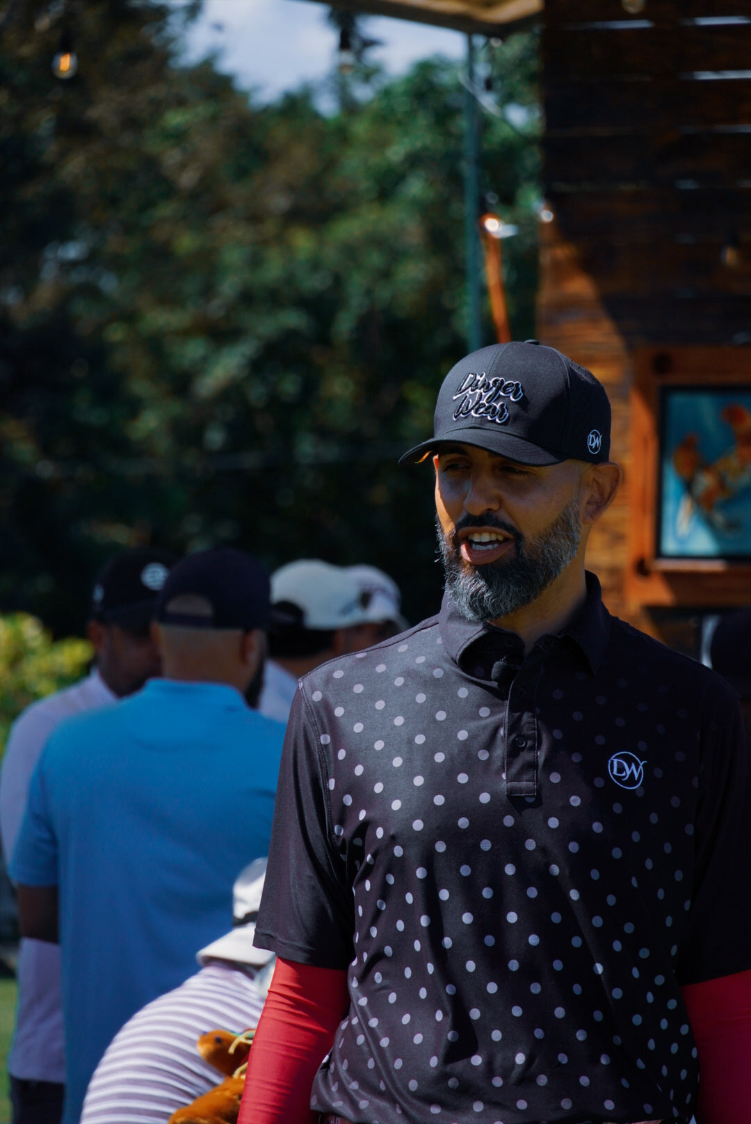 Polo Negra w/ Puntos Blancos