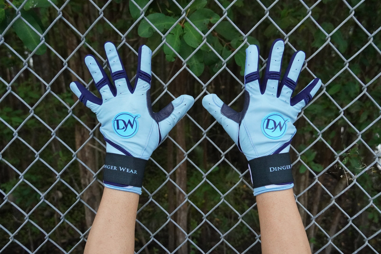 BABY BLUE/ NAVY BLUE  Batting Gloves