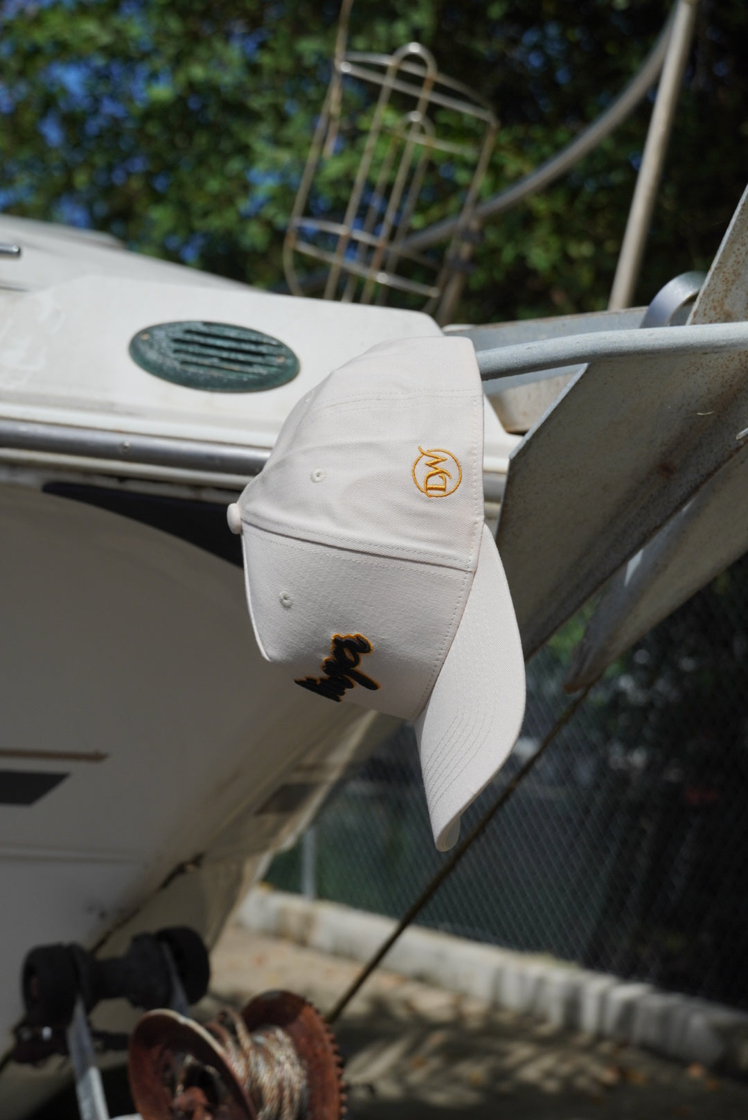 Light Beige & Gold 3D logo Snapback