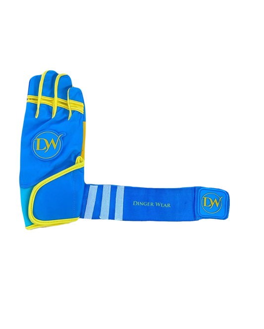 BABY BLUE/YELLOW  Batting Glove