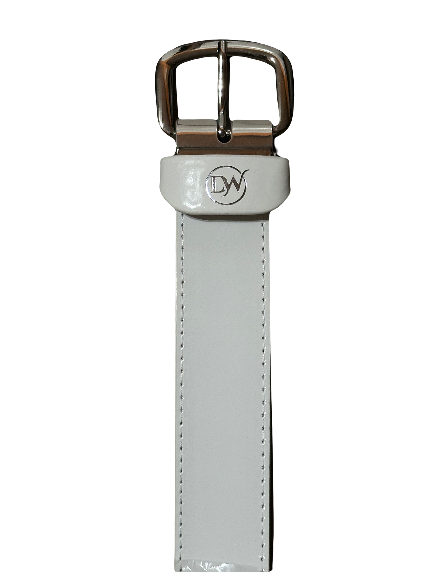 DW White baseball belt