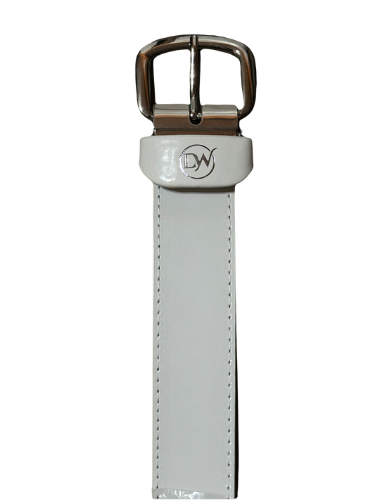 DW White baseball belt